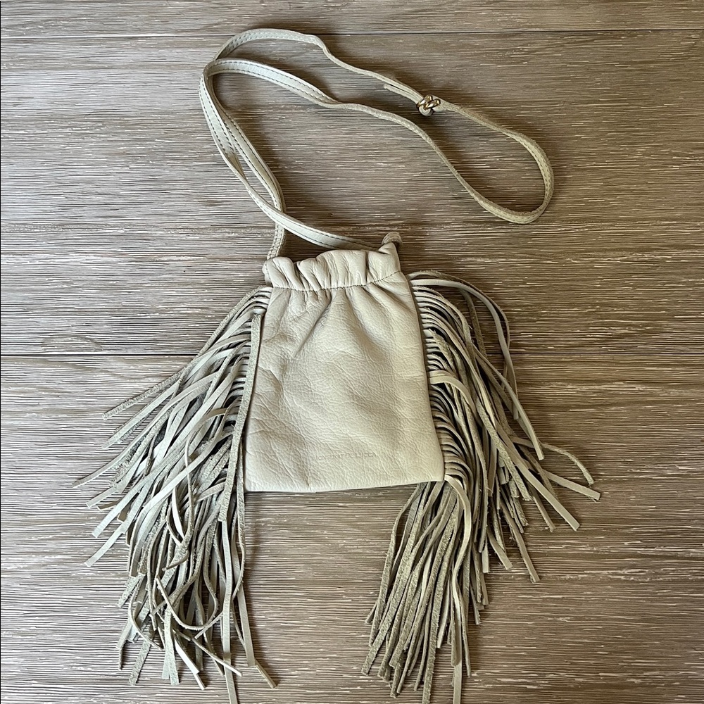 Monserat De Lucca Textured Leather Bag in Cream